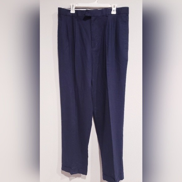 Brock Jeans Linen Blend Navy Pants Size 36/34 - Picture 2 of 5